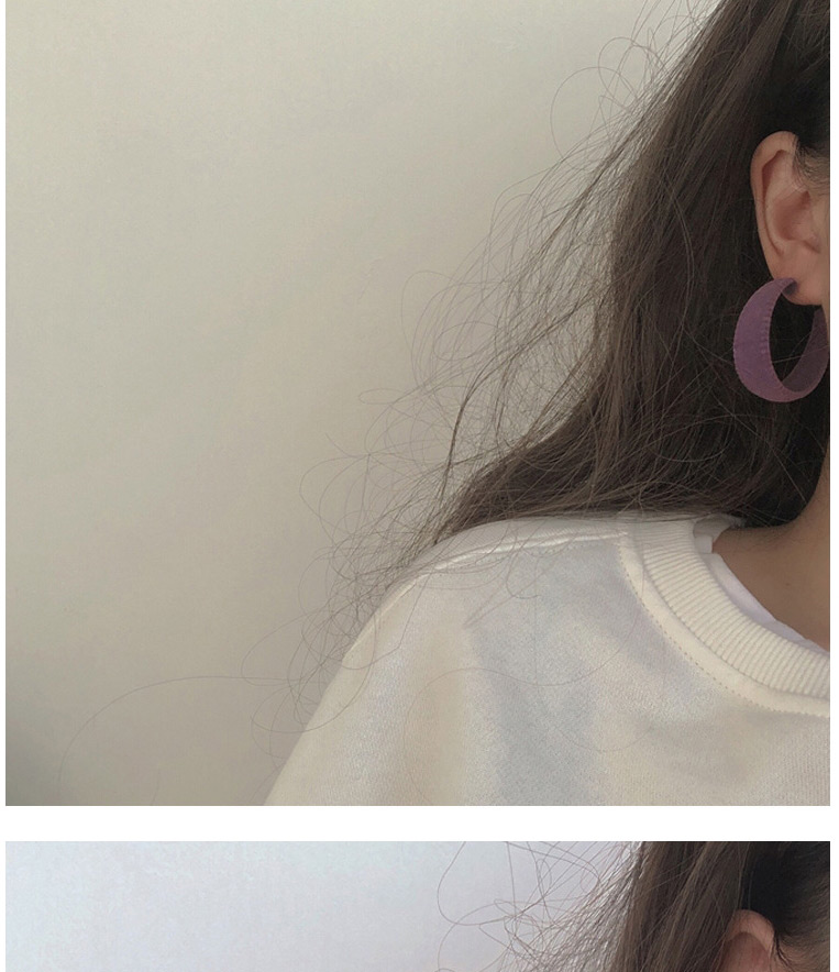 Fashion Purple Flocking Geometric Alloy Earrings,Stud Earrings