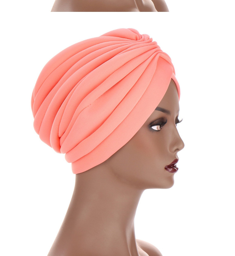 Fashion Scarlet Solid Color Pleated Forehead Cross Cap,Beanies&Others