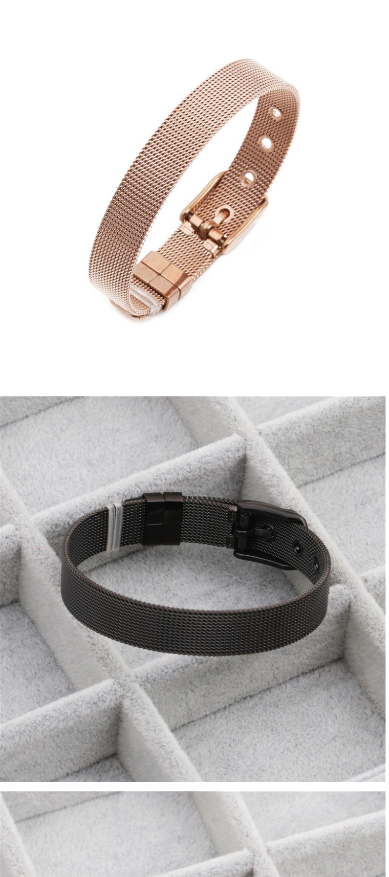 Fashion Golden 10mm Titanium Steel Eye Belt Buckle Palm Adjustable Strap Bracelet,Bracelets