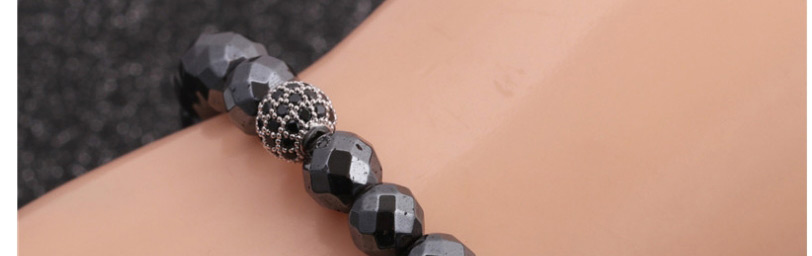 Fashion Gray Faceted Gallstone Micro-inlaid Zircon Diamond Ball Bracelet,Fashion Bracelets