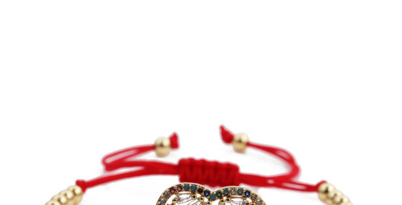 Fashion Copper Bead Color Rope Micro-inlaid Zircon Love Woven Adjustable Bracelet,Fashion Bracelets