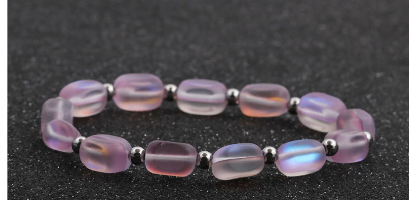 Fashion Purple Moonstone Copper Beads Beaded Elastic Bracelet,Fashion Bracelets