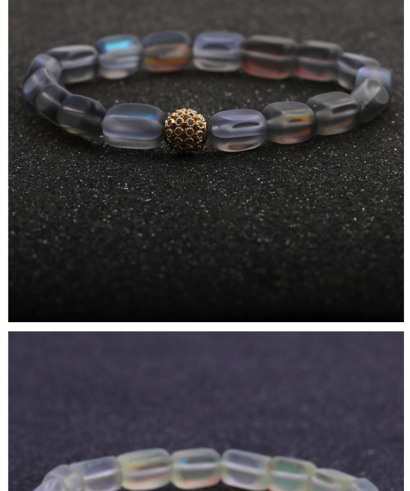 Fashion Diamond Ball Light Coffee Color Moonstone Beaded Geometric Elastic Bracelet,Fashion Bracelets