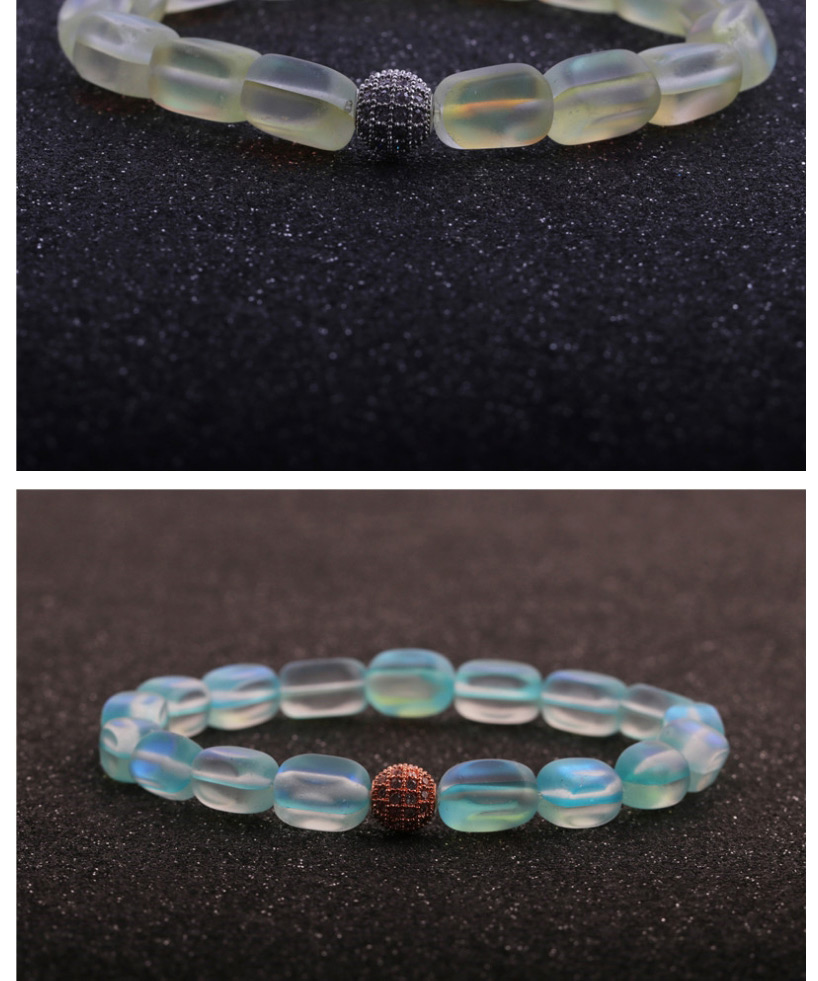 Fashion Diamond Ball Light Coffee Color Moonstone Beaded Geometric Elastic Bracelet,Fashion Bracelets