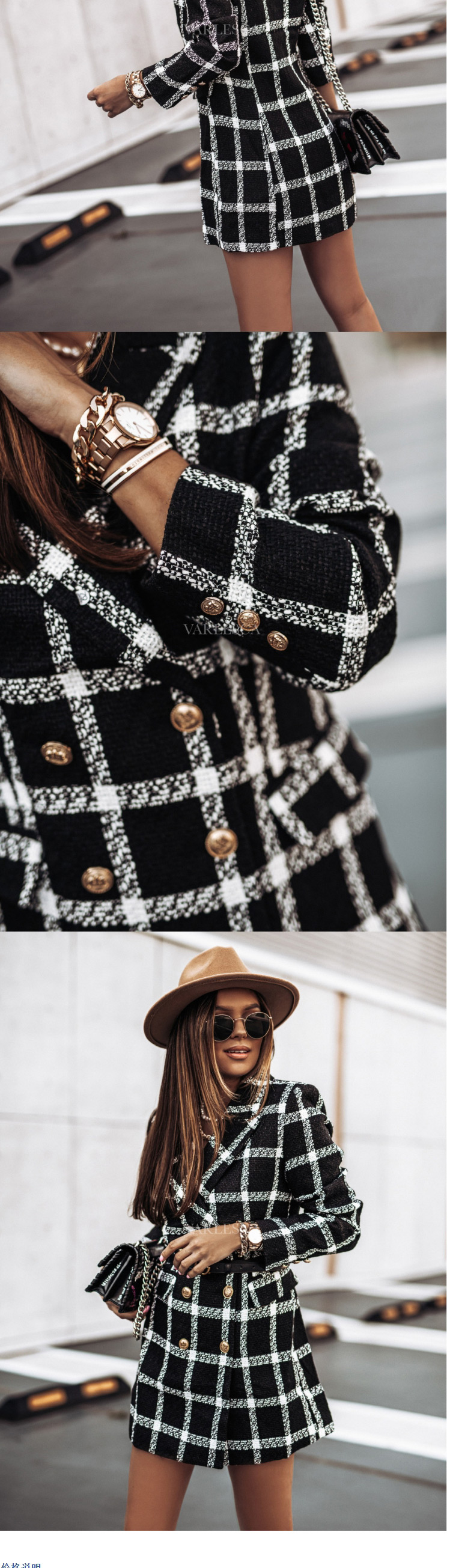 Fashion Khaki Long-sleeved Suit Collar Double-breasted Woolen Coat,Coat-Jacket