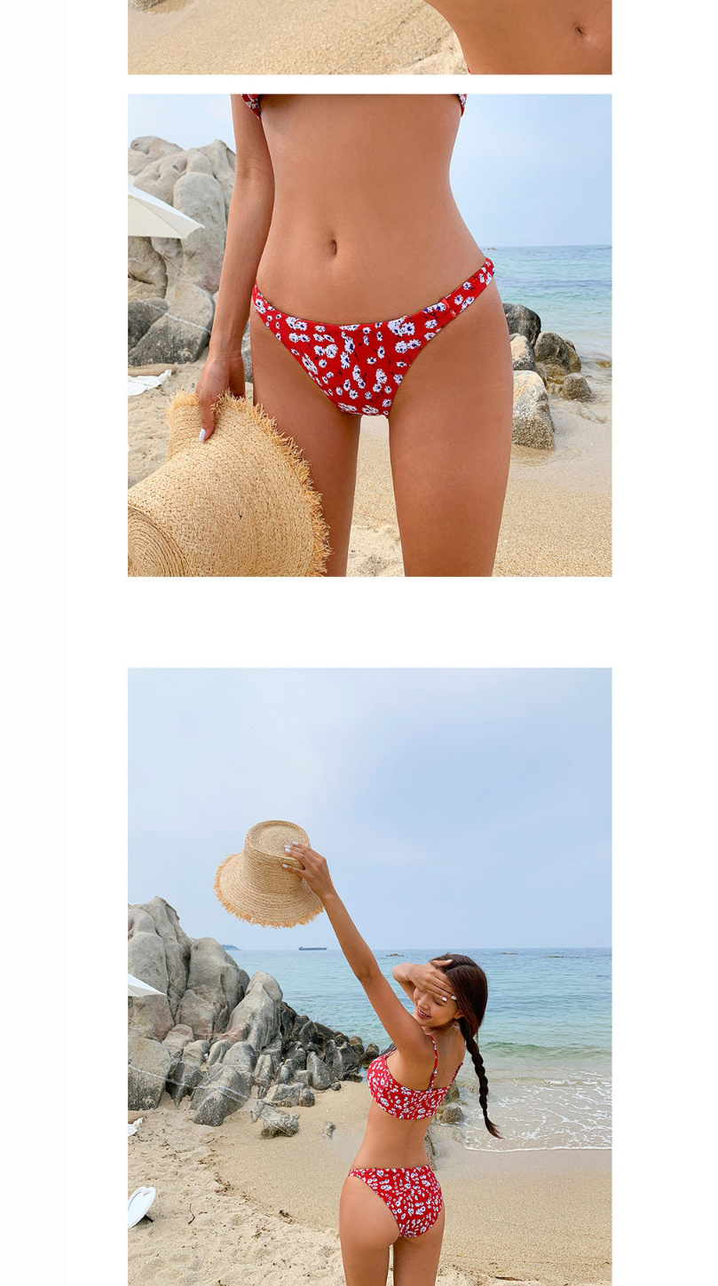 Fashion Red Printed Sling Split Swimsuit,Bikini Sets