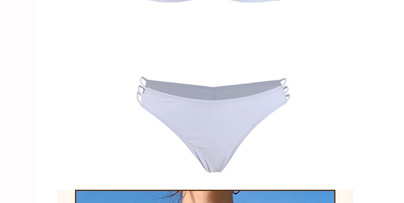 Fashion White Beautiful Back Hollow Solid Color Split Swimsuit,Bikini Sets