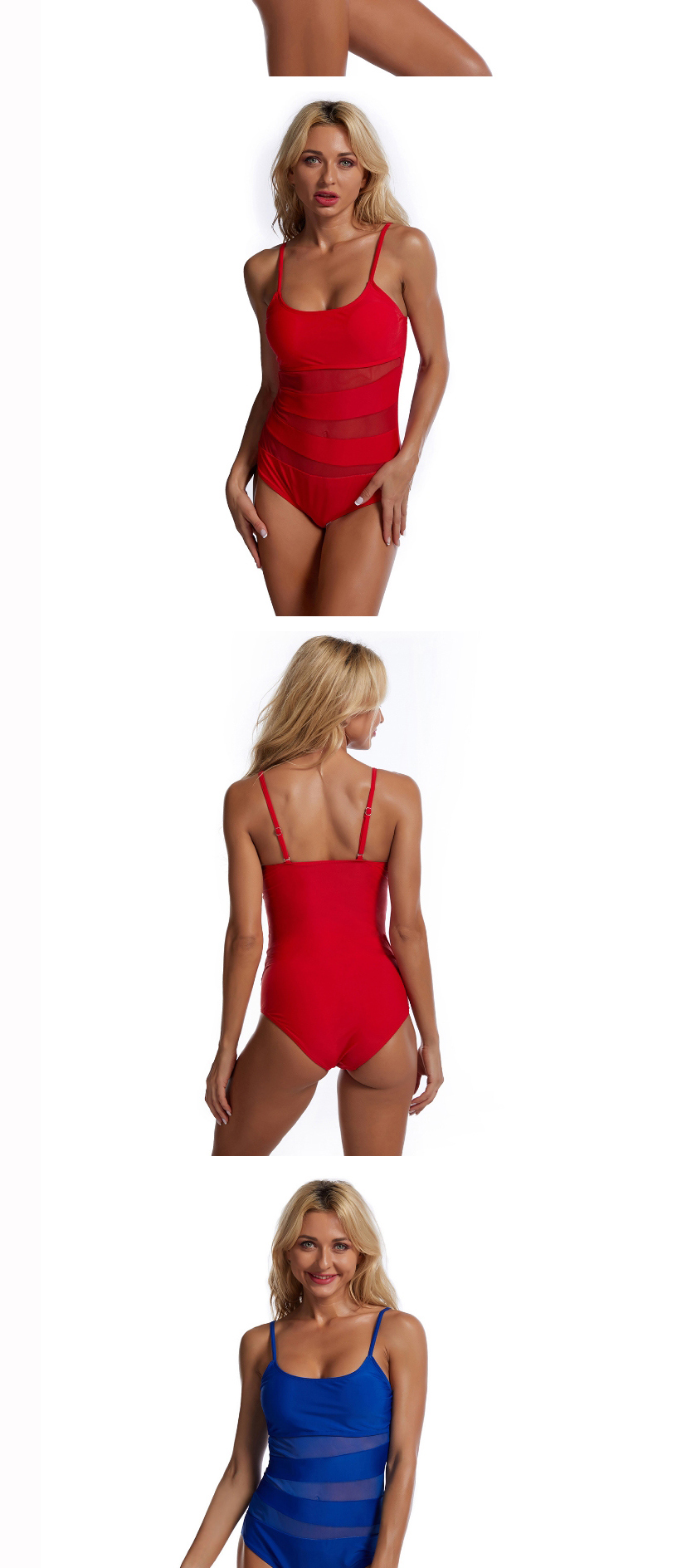 Fashion Leopard Lace Stitching Solid Color One-piece Swimsuit,One Pieces