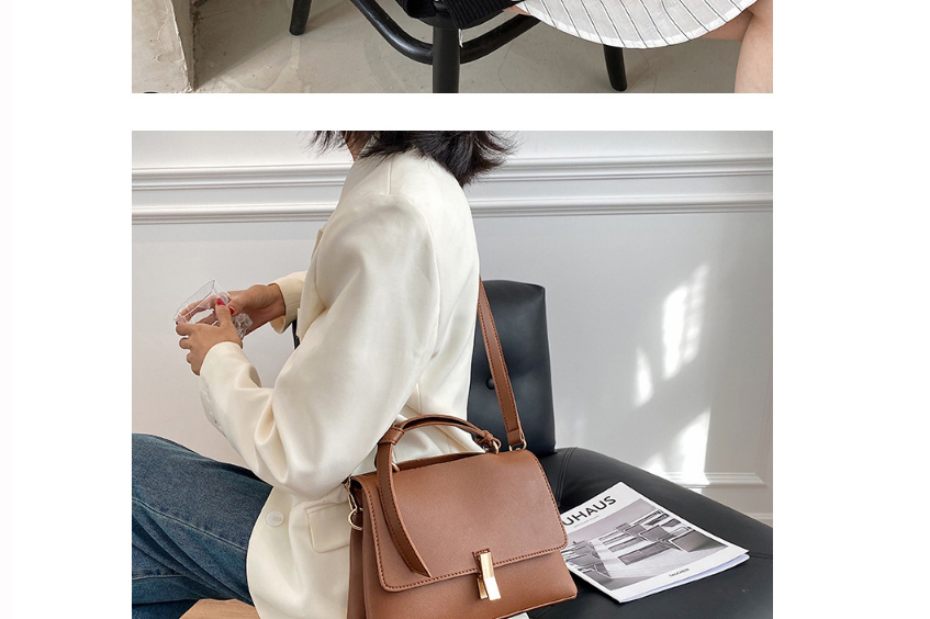 Fashion Creamy-white Large Capacity Single Shoulder Messenger Bag With Lock Flap,Shoulder bags