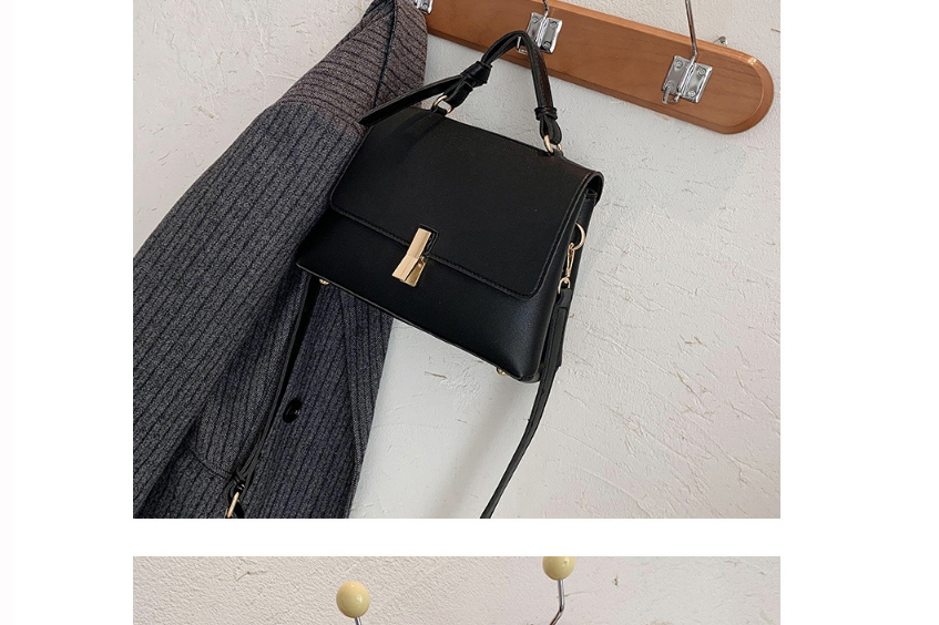 Fashion Black Large Capacity Single Shoulder Messenger Bag With Lock Flap,Shoulder bags