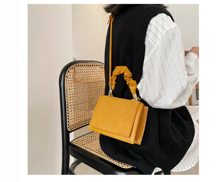 Fashion Yellow Folded Flap Shoulder Crossbody Bag,Shoulder bags