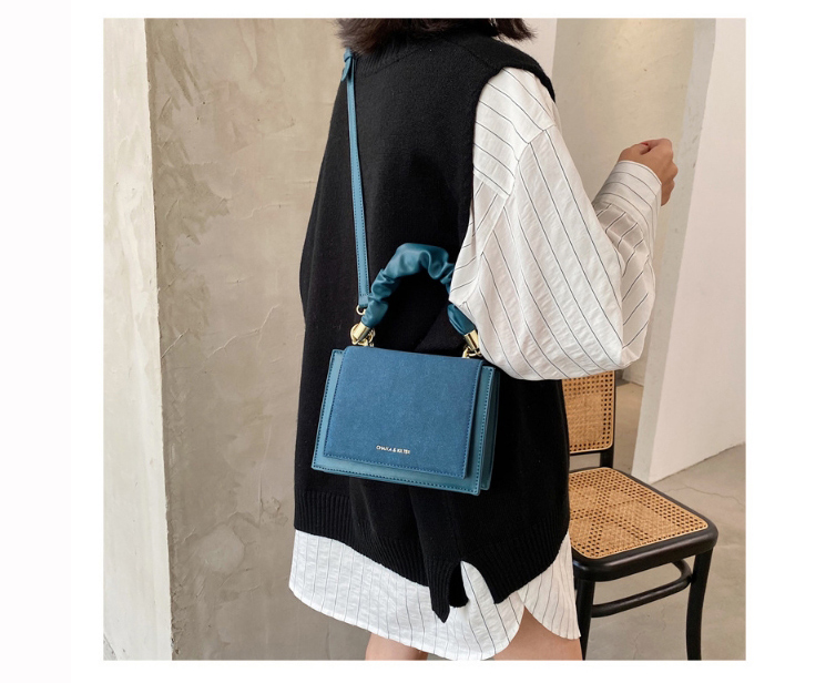 Fashion Blue Folded Flap Shoulder Crossbody Bag,Shoulder bags