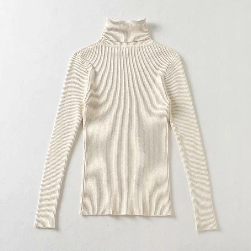 Fashion Black Solid Color Turtleneck Slim-fit Sweater,Sweater
