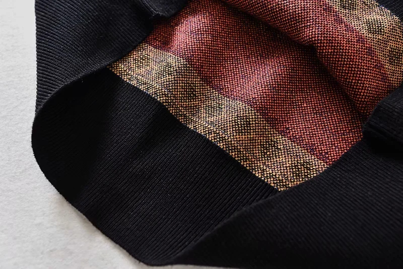 Fashion Black Color Pattern V-neck Wool Knitted Vest,Sweater