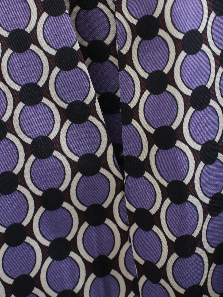 Fashion Purple Polka Dot Print Stitching Dress,Long Dress