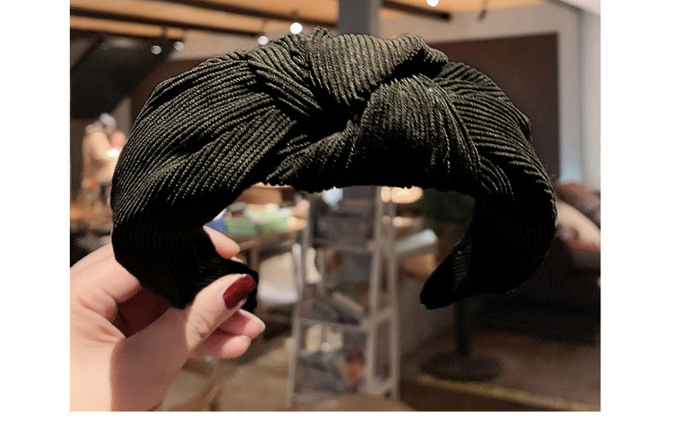 Fashion Armygreen Corduroy Knotted Fabric Wide-brimmed Headband,Head Band