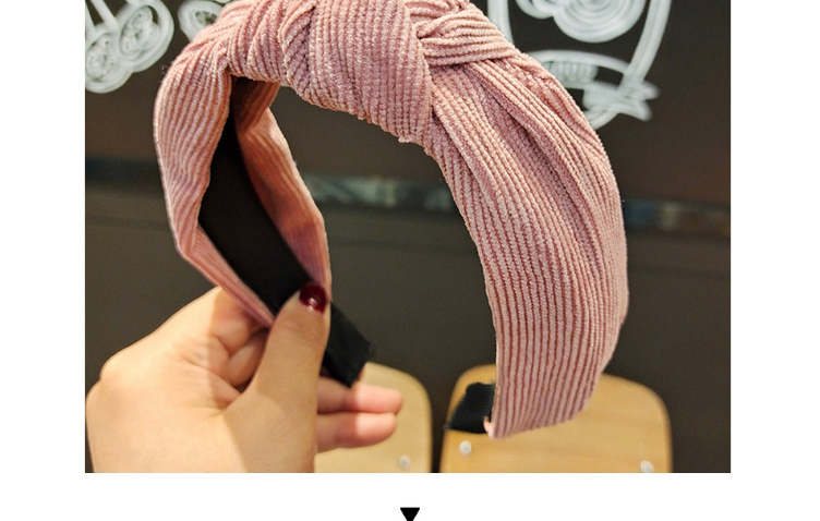 Fashion Pink Corduroy Knotted Fabric Wide-brimmed Headband,Head Band