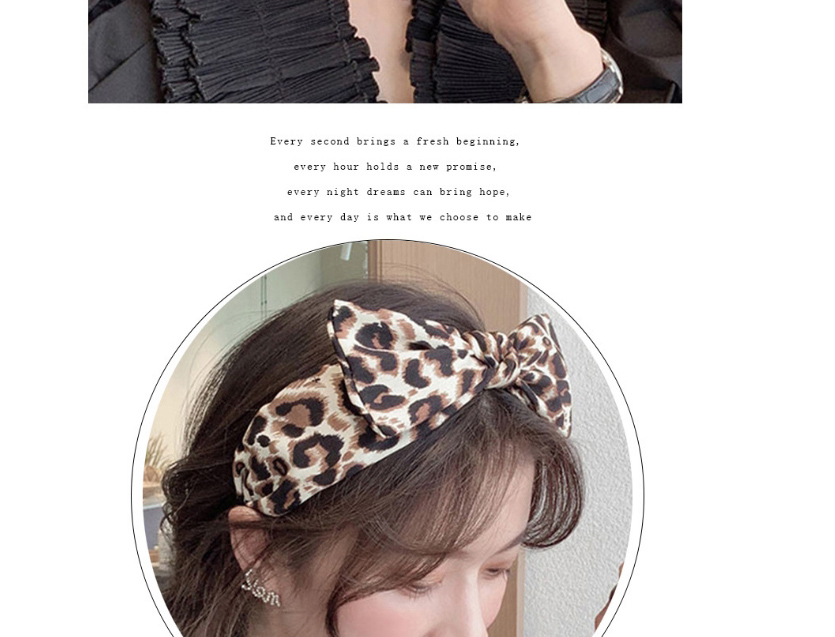 Fashion Light Yellow Leopard-print Bow-knot Fabric Wide Brim Headband,Head Band