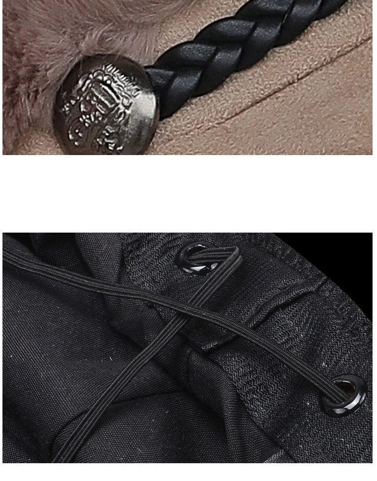 Fashion Beige Plush Contrast Button Octagonal Beret,Knitting Wool Hats