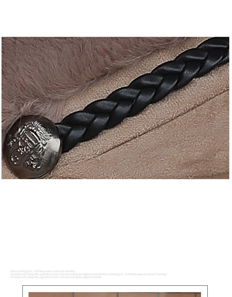 Fashion Black Plush Contrast Button Octagonal Beret,Knitting Wool Hats