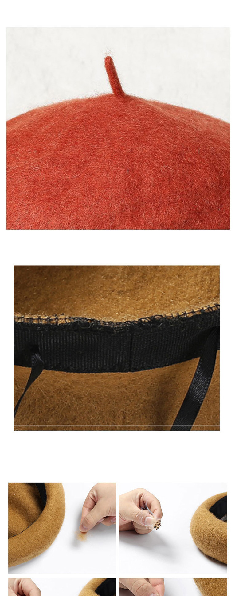 Fashion Turmeric Wool Solid Color Beret,Knitting Wool Hats
