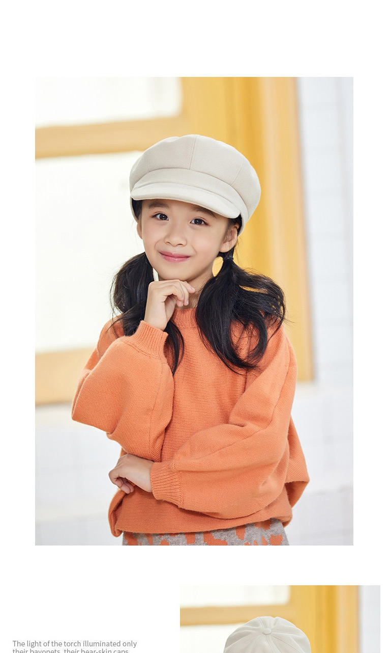 Fashion Mango Yellow Solid Color Stitching Children S Octagonal Beret,Knitting Wool Hats