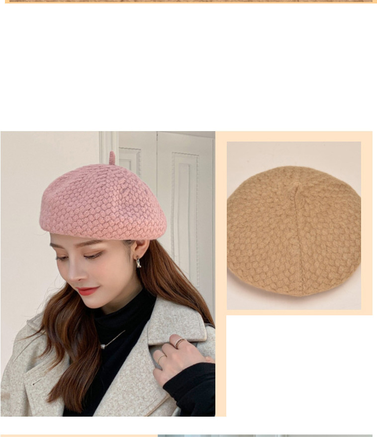 Fashion Gray Wool Knitted Solid Color Beret,Knitting Wool Hats