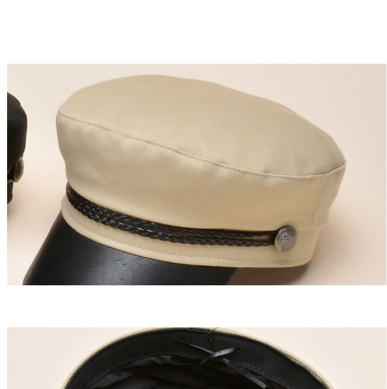 Fashion Khaki Five-pointed Star Navy Hat With Braided Metal Buckle,Sun Hats