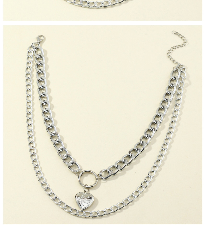 Fashion Gold Color Love Thick Chain Alloy Multilayer Necklace,Chains