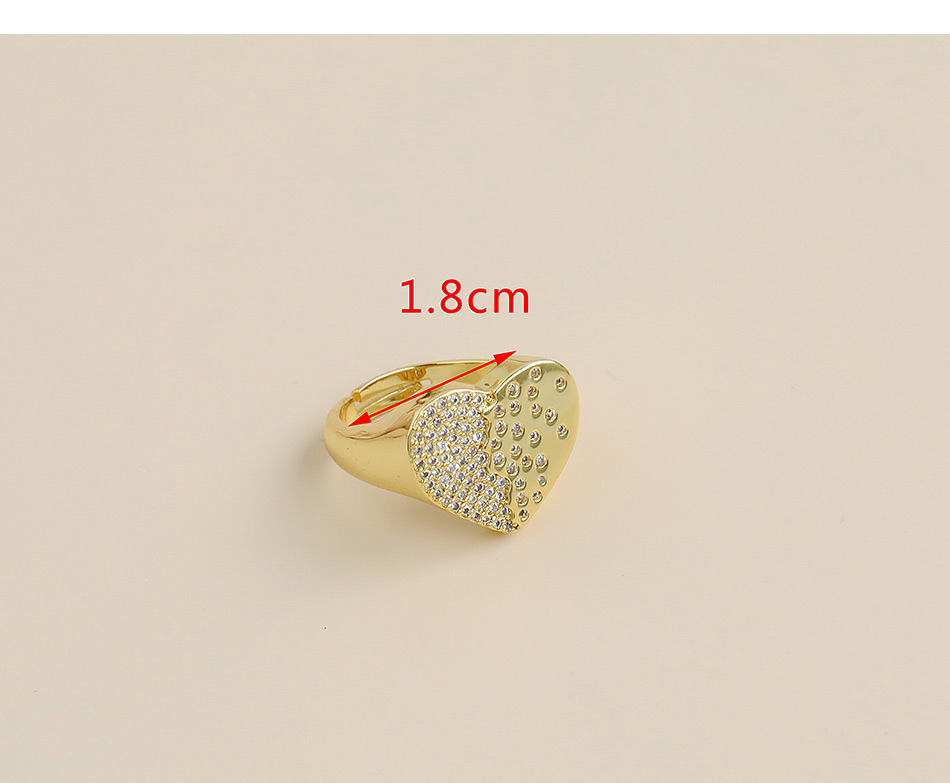 Fashion Gold Color Copper Inlaid Zircon Love Ring,Rings