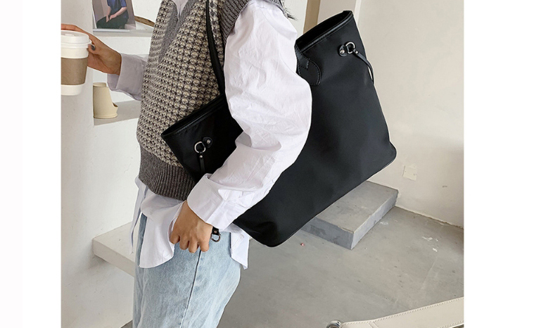 Fashion Black Large Capacity Oxford Shoulder Bag,Handbags
