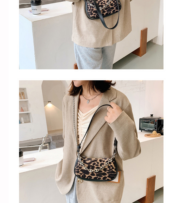 Fashion Zebra White Leopard Print Chain Shoulder Crossbody Bag,Handbags