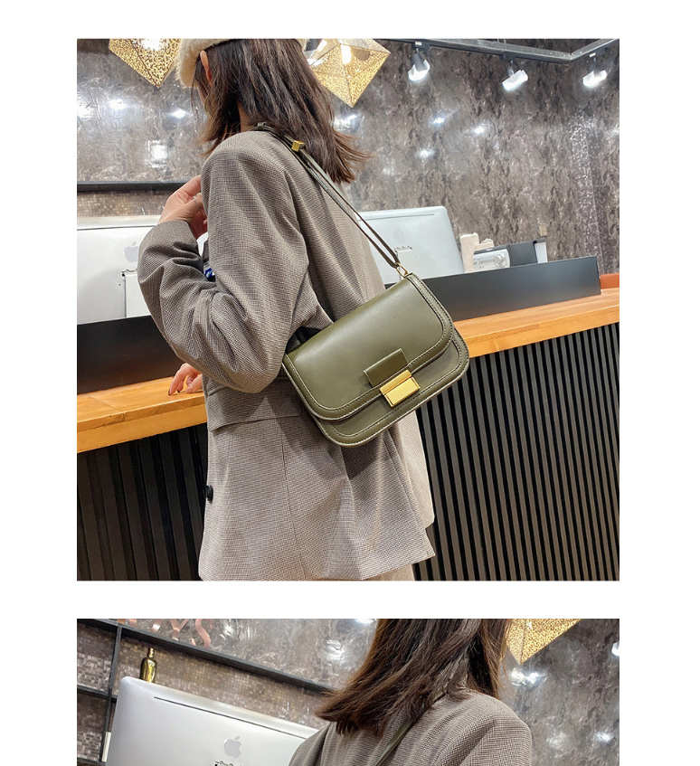 Fashion Black Flap Lock Solid Color Crossbody Shoulder Bag,Handbags
