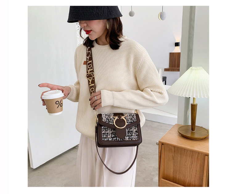 Fashion Coffee Color Woolen Broadband Antlers Shoulder Messenger Bag,Handbags