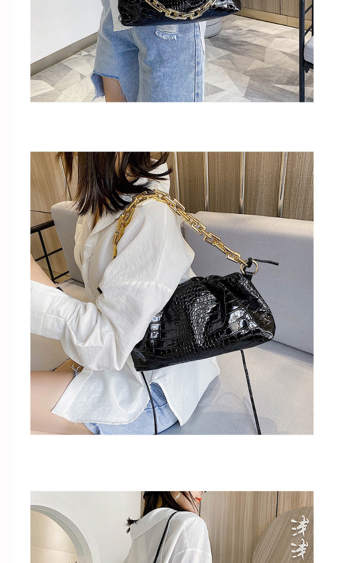 Fashion White Crocodile Pattern Chain Shoulder Crossbody Bag,Handbags