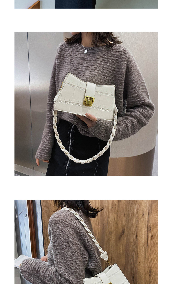 Fashion Brown Stone Pattern Lock Shoulder Crossbody Bag,Handbags