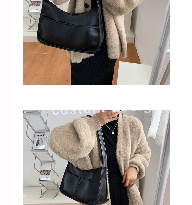 Fashion Coffee Color Large Capacity Solid Color Stitching Shoulder Bag,Handbags