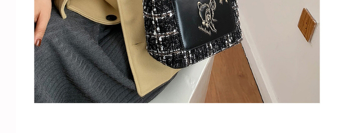 Fashion Black Chain Woolen Stitching Fawn Crossbody Shoulder Bag,Handbags