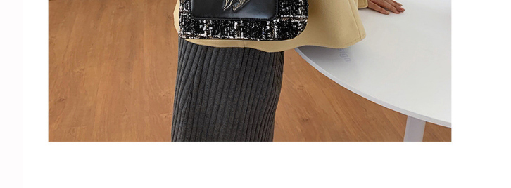 Fashion Black Chain Woolen Stitching Fawn Crossbody Shoulder Bag,Handbags