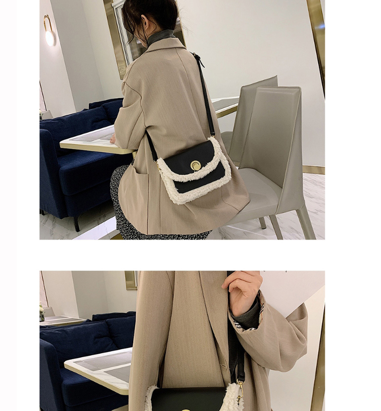 Fashion Black Flap Shoulder Crossbody Bag With Raw Edge Lock,Shoulder bags