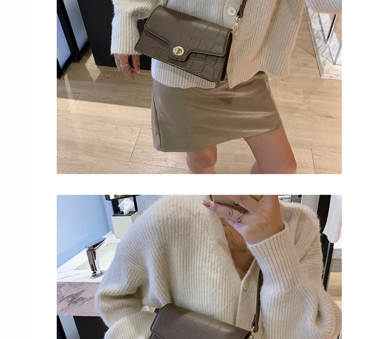 Fashion Coffee Color Spaghetti Shoulder Bag With Stone Pattern,Shoulder bags