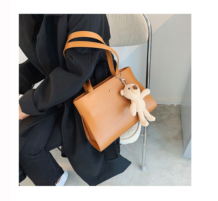 Fashion Black Bear Doll Solid Color One-shoulder Armpit Bag,Handbags