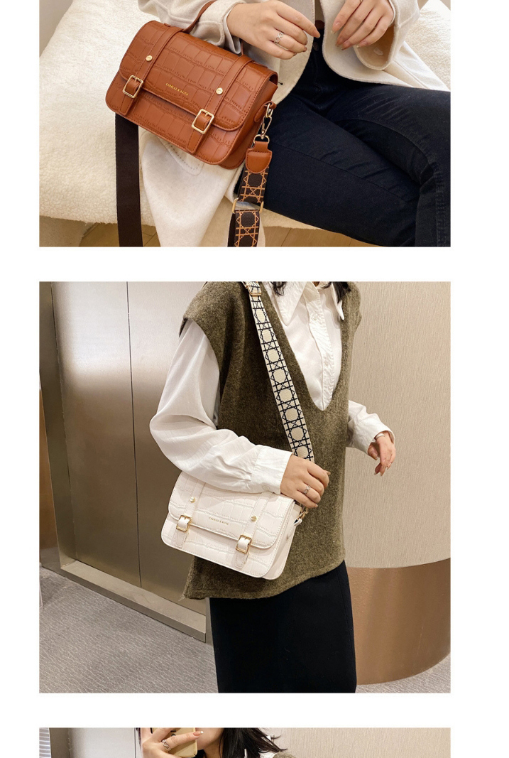Fashion Black Crocodile Pattern Wide Shoulder Strap One-shoulder Cross Bag,Handbags