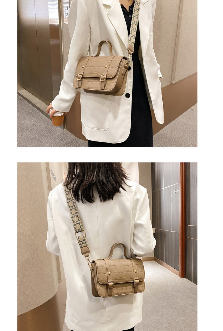Fashion White Crocodile Pattern Wide Shoulder Strap One-shoulder Cross Bag,Handbags