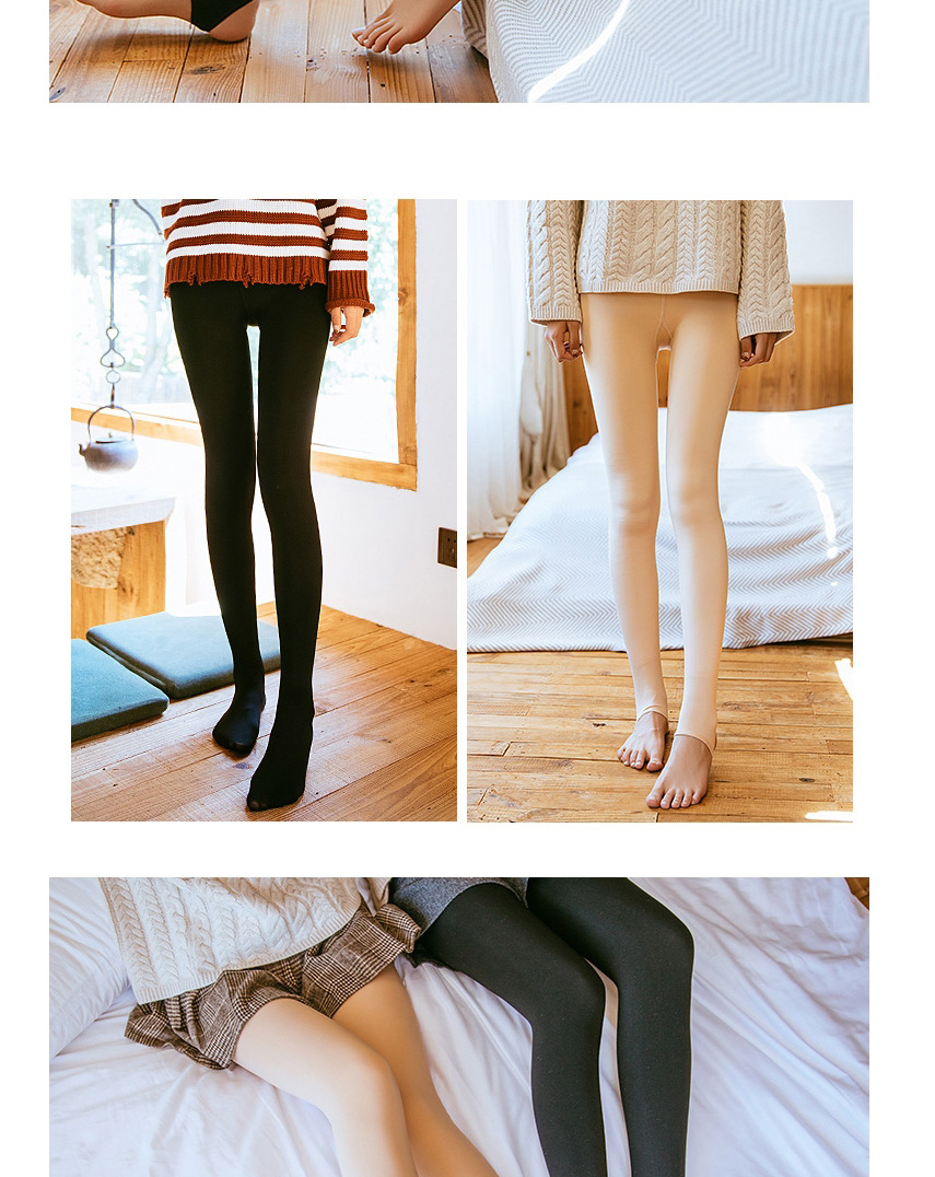 Fashion Skin Tone Stockings 220g Ordinary Crotch (plus Velvet) Plus Velvet Thickening Foot-sleeve Pantyhose,Fashion Stockings