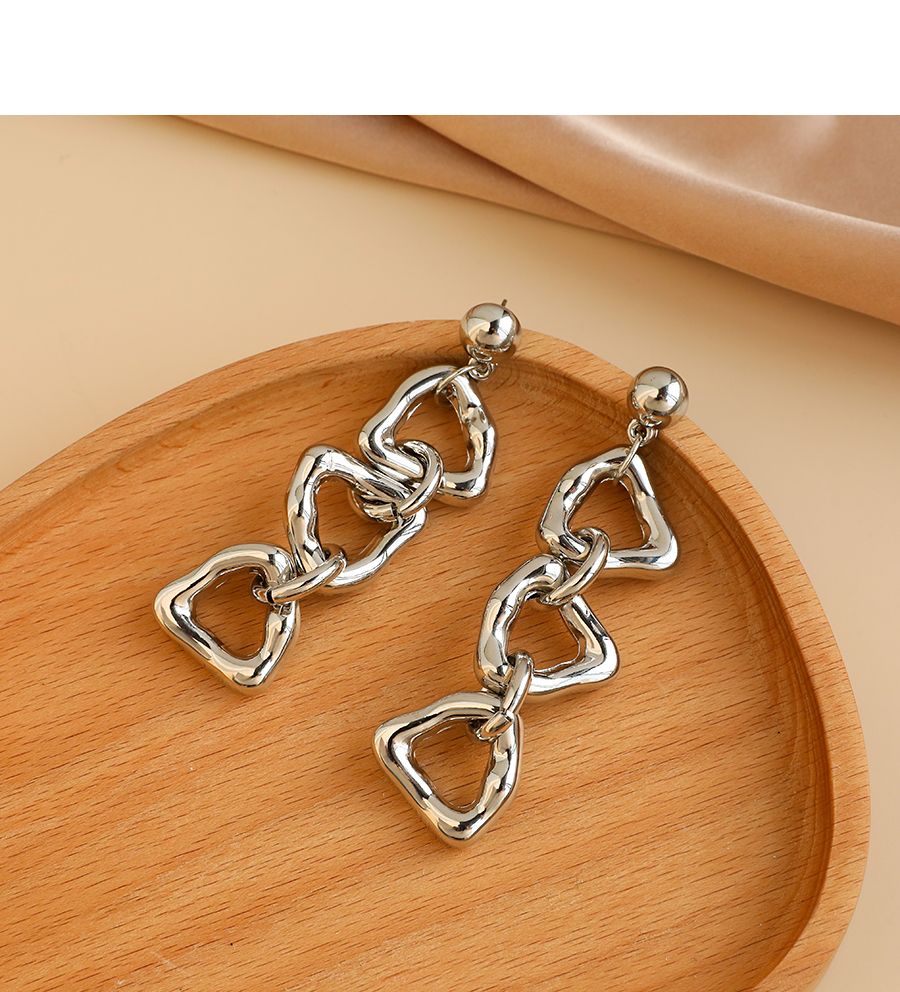 Fashion Silver Color Resin Geometric Chain Earrings,Drop Earrings