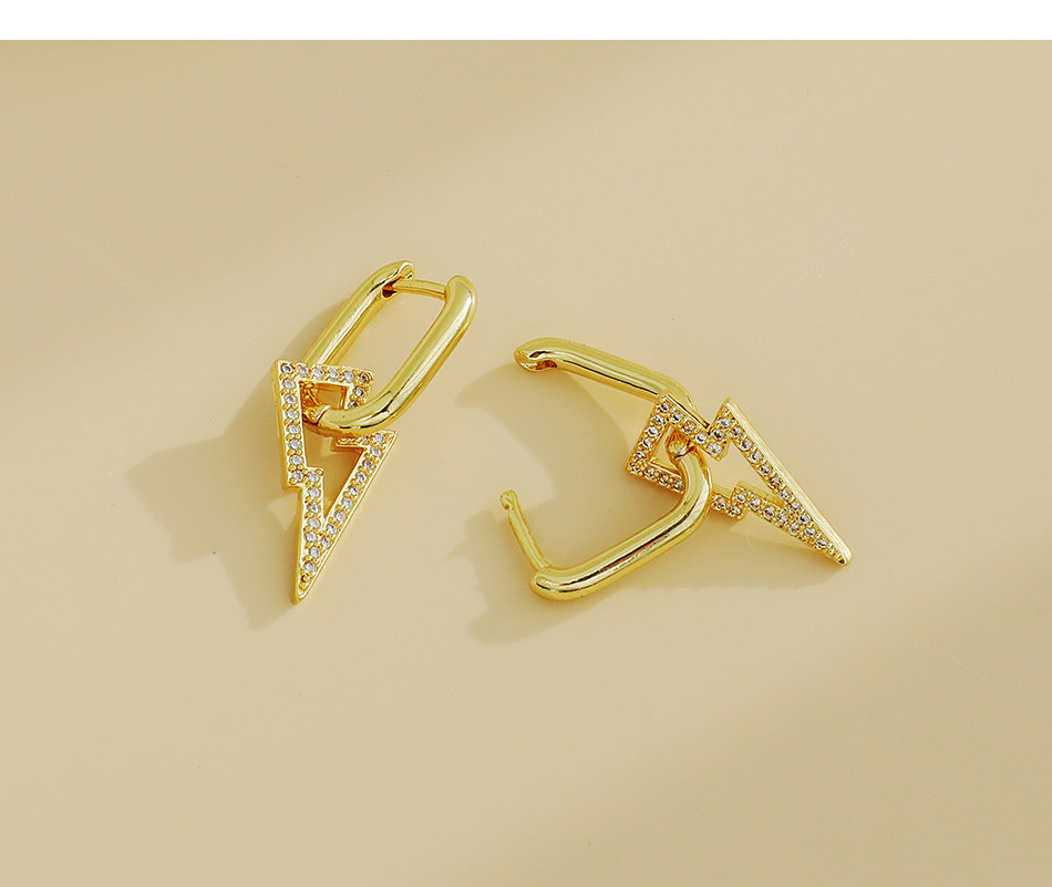 Fashion Gold Color Copper Inlaid Zircon Round Earrings,Earrings