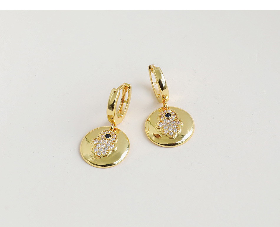 Fashion Gold Color Copper Inlaid Zircon Eye Stud Earrings,Earrings