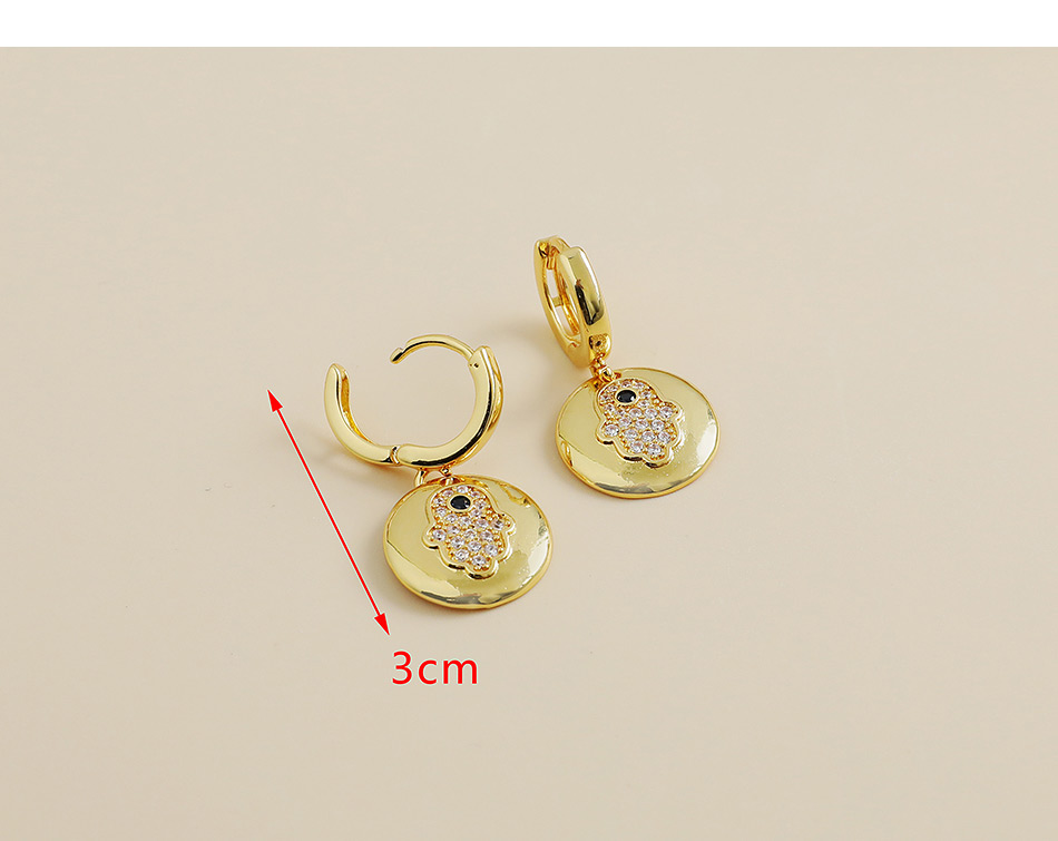 Fashion Gold Color Copper Inlaid Zircon Eye Stud Earrings,Earrings