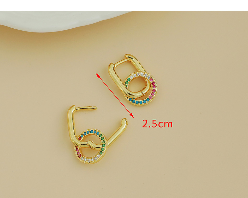 Fashion Gold Color Copper Inlaid Zircon Five-pointed Star Earrings,Earrings